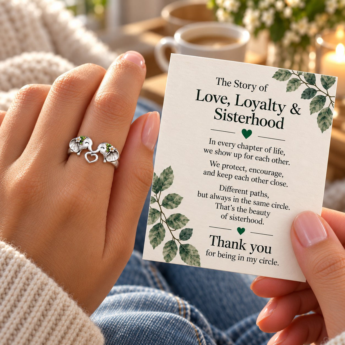 🔥😍Elephant Heart Ring – A Meaningful Keepsake for Sisters & Best Friends