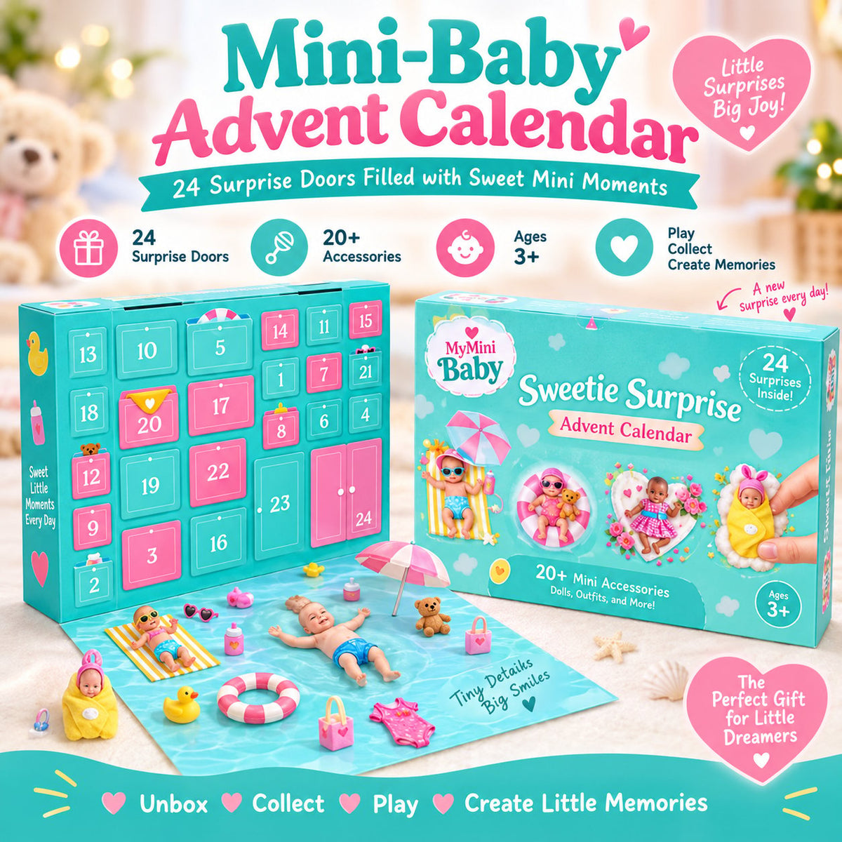 🔥😍24-Day Mini Doll Advent Calendar – Holiday Surprise Countdown