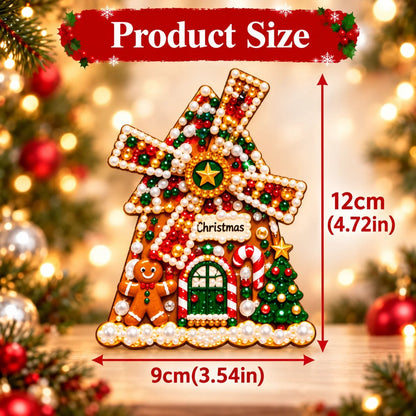 🔥DIY Pearl Art Christmas Windmill Fridge Magnet🌲
