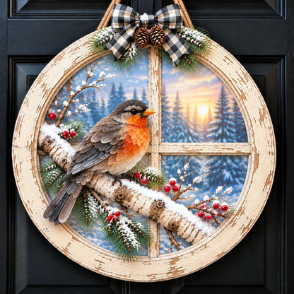 🐦 Winter Window Cardinal Wall Hanging Decor