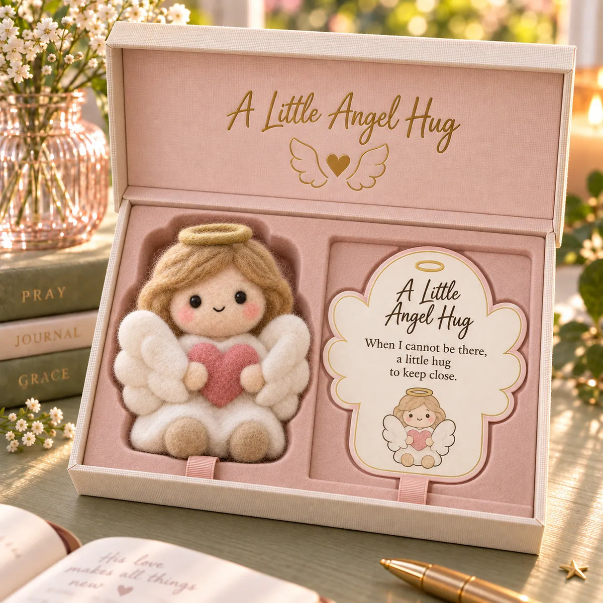 Little Angel Hug felt keepsake gift set