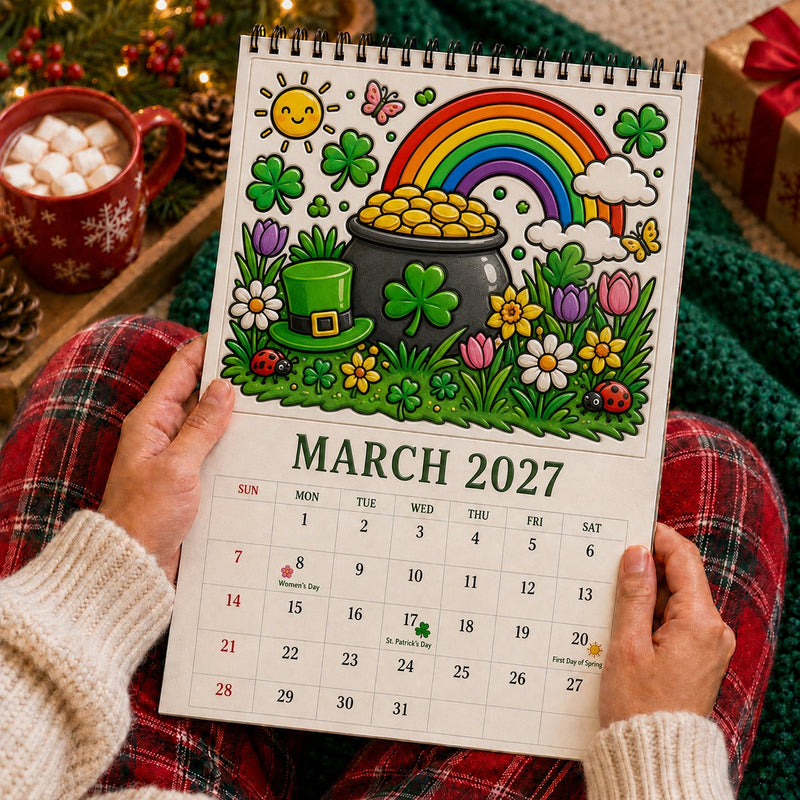 March 2027 coloring calendar
