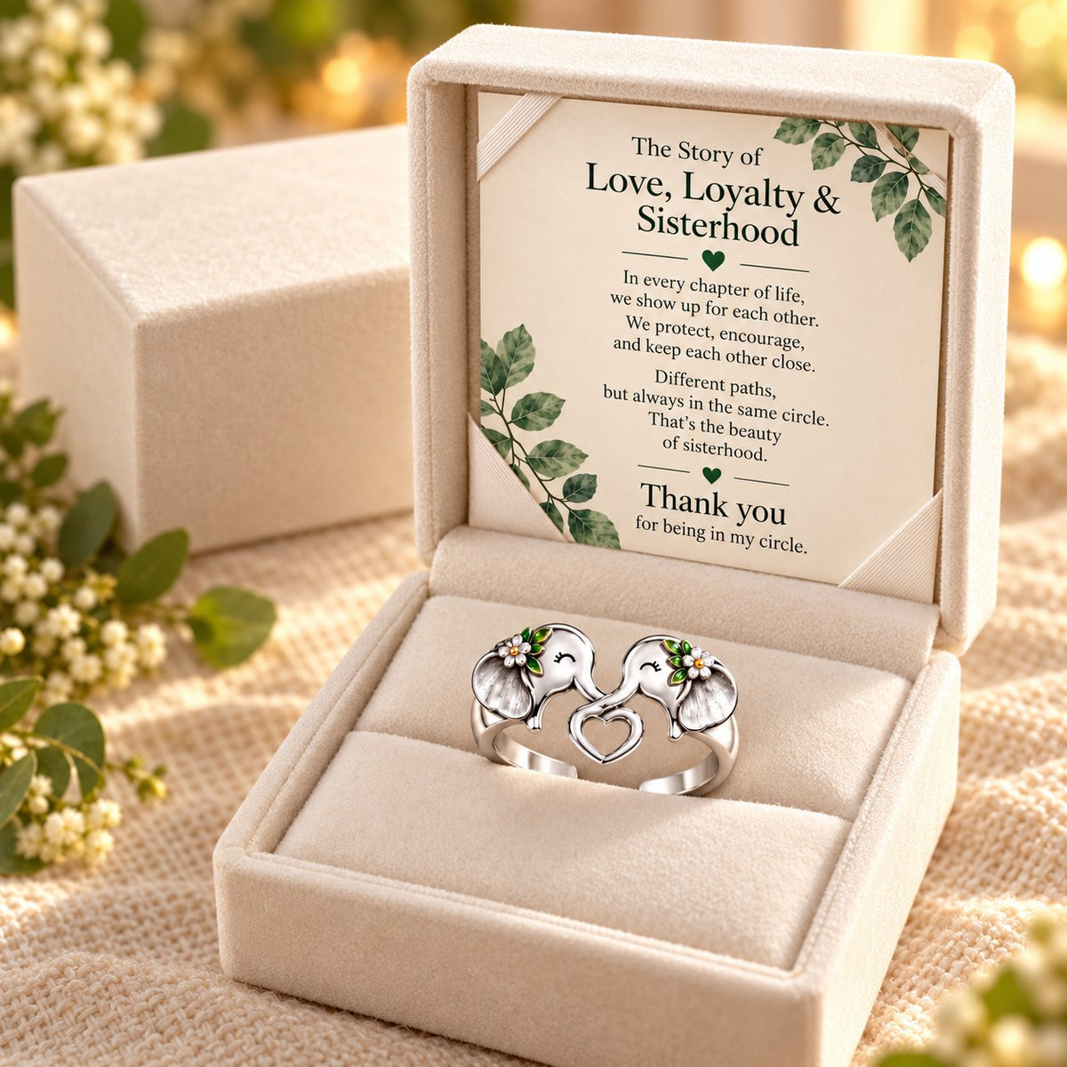 🔥😍Elephant Heart Ring – A Meaningful Keepsake for Sisters & Best Friends