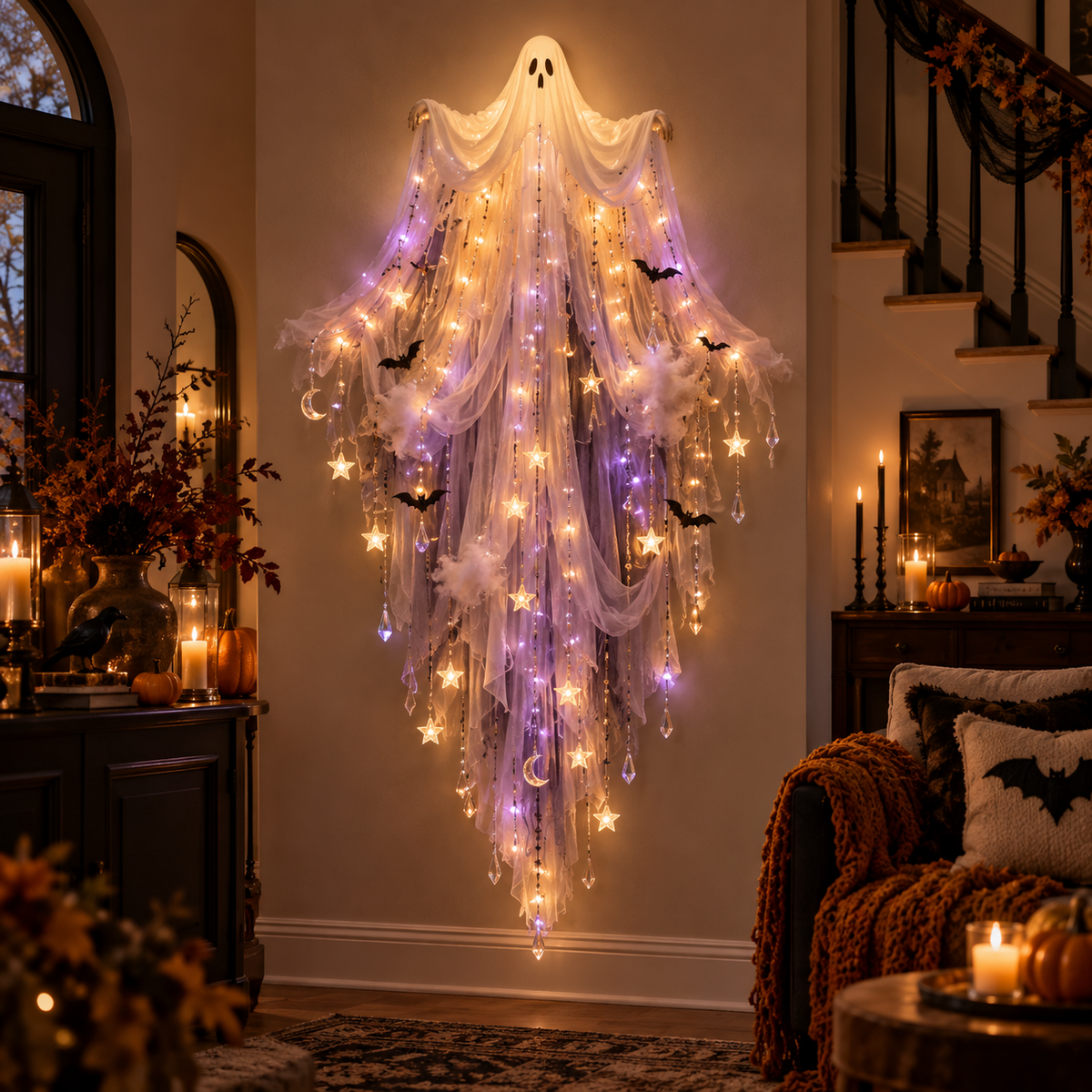 Nestmiro®✨ Enchanted Halloween Cascade Lights | Gothic Hanging Wall Decor – 5 Styles