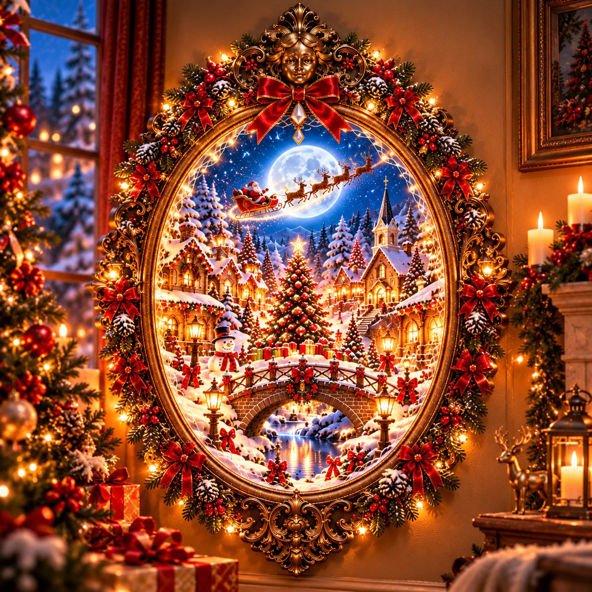 ✨Enchanted Christmas Village™ – Magical Lighted Christmas Wall Art