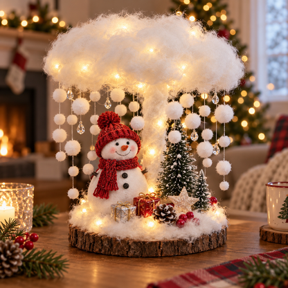 Glowing Winter Cloud Christmas Tabletop Decor