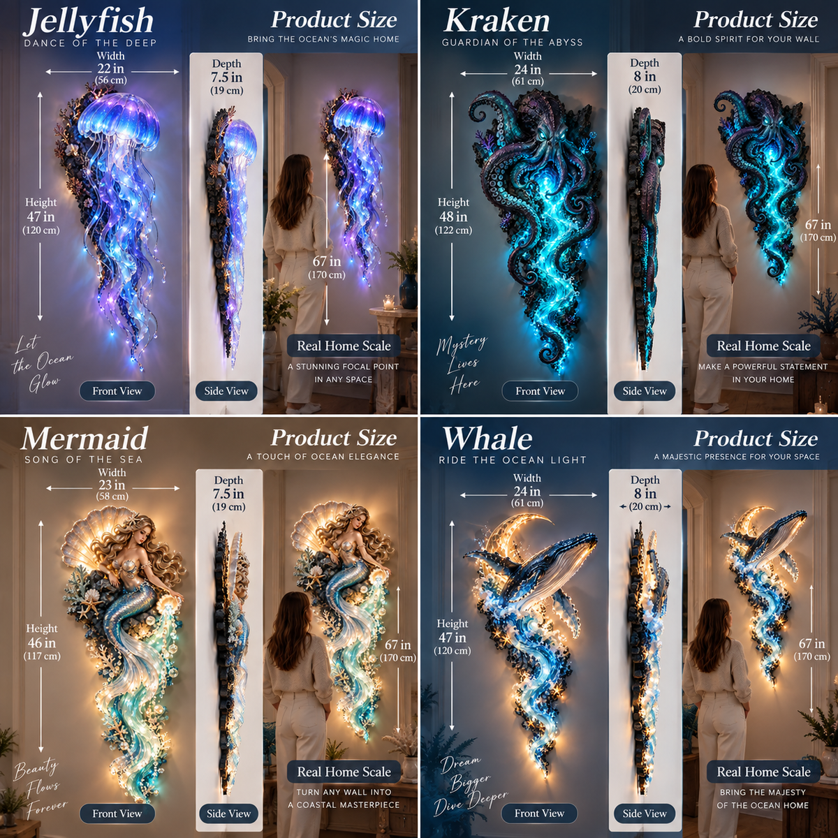 🔥LAST DAY 49% OFF🌊✨2027Nestmiro® Enchanted Ocean Legends™ Lighted Wall Décor Collection 🐋🧜‍♀️