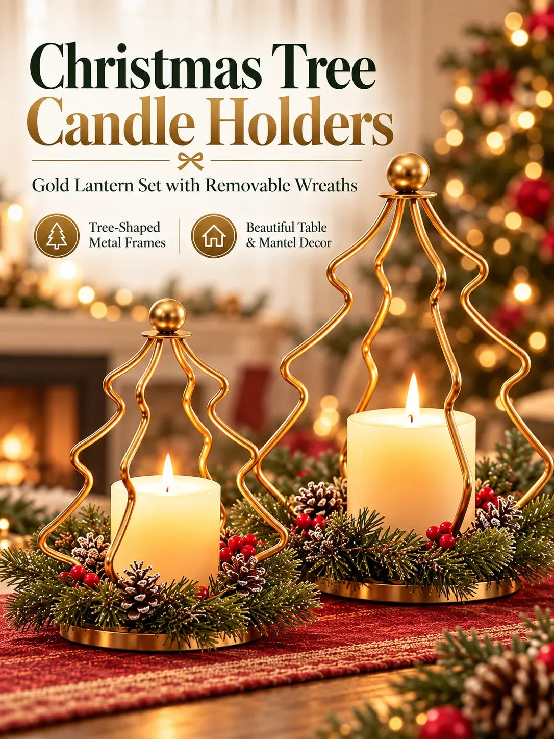 ✨Golden Glow Christmas Tree Candle Lanterns