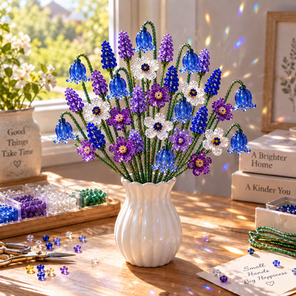🧘Relaxing & Beginner-Friendly- ✨DIY Beaded Wildflower Bouquet Kit – Handmade Crystal Flower Craft Set