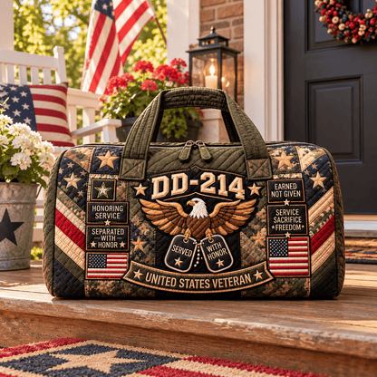us100% Handmade DD-214 Veteran Honor Quilted Duffel Bag(𝐌𝐢𝐜𝐡𝐚𝐞𝐥 𝐇𝐚𝐫𝐫𝐢𝐬 𝐇𝐚𝐧𝐝𝐦𝐚𝐝𝐞®)