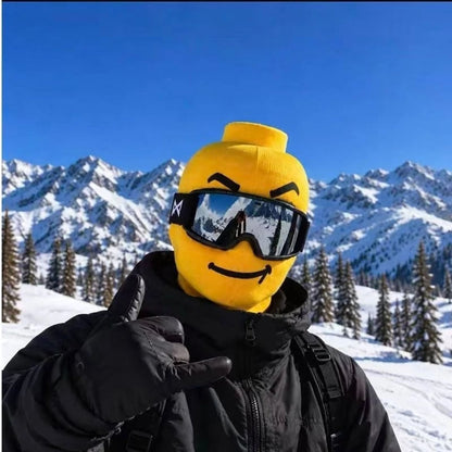 🔥🤣Yellow Blockhead Ski Mask – A Bold and Hilarious Look
