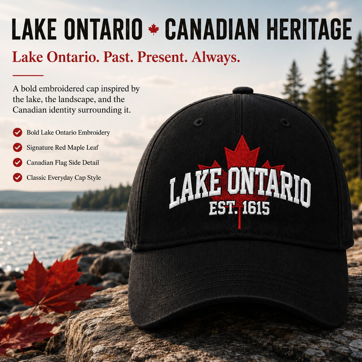 ❤️Lake Ontario Forever – 2027 Nestmiro®Heritage Embroidered Cap🍁
