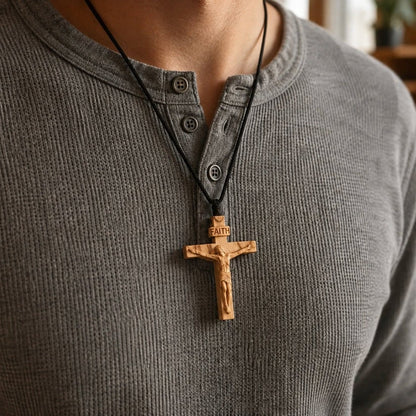✝️100% Handmade Wooden Jesus Cross Necklace(𝐃𝐚𝐧𝐢𝐞𝐥 𝐁𝐫𝐨𝐨𝐤𝐬 𝐇𝐚𝐧𝐝𝐦𝐚𝐝𝐞®)