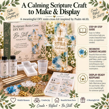 ✝️Be Still Scripture Cross DIY Kit -💕Tools & Step-by-Step Guide Included