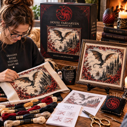 🧘Relaxing & Beginner-Friendly- 🐉 Dragonfire Prophecy DIY Embroidery Kit