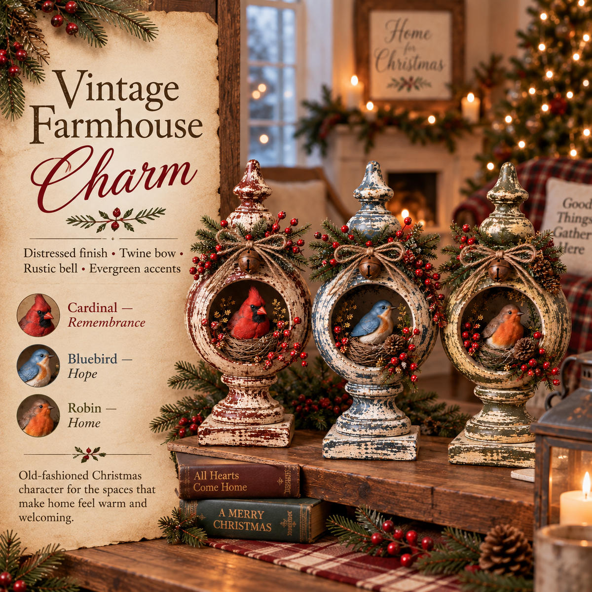 Vintage Christmas Bird Keepsake Collection🐦-A little Christmas visitor that feels like home