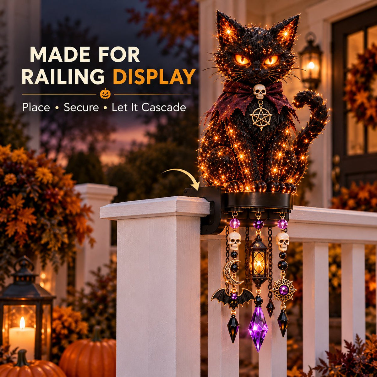 🎃 Halloween Character Glow Cascade Railing Lights-✅Easy to assemble ✅Sturdiness ✅Craftsmanship