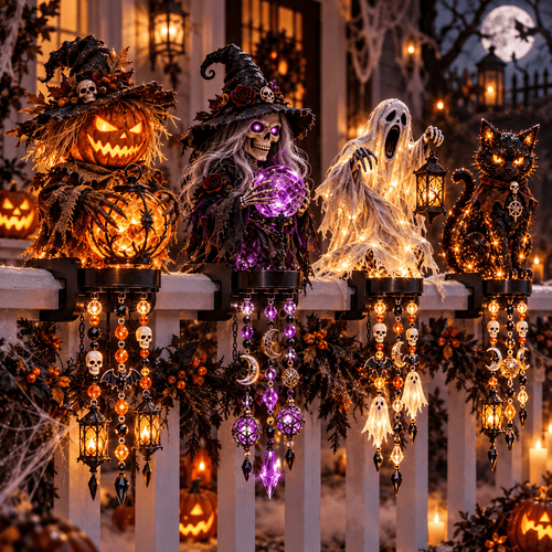 🎃 Halloween Character Glow Cascade Railing Lights-✅Easy to assemble ✅Sturdiness ✅Craftsmanship