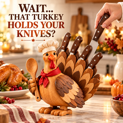 🦃🔥 Gobble & Gather Turkey Chef Knife Holder