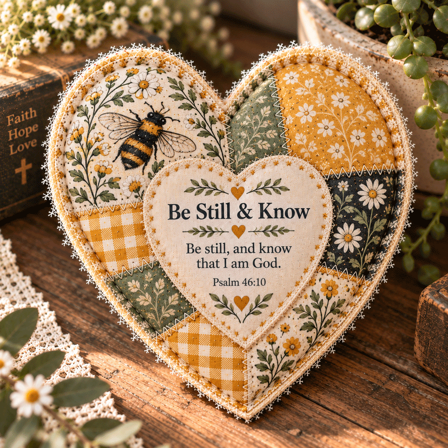 Be Still and Know Patchwork Heart
