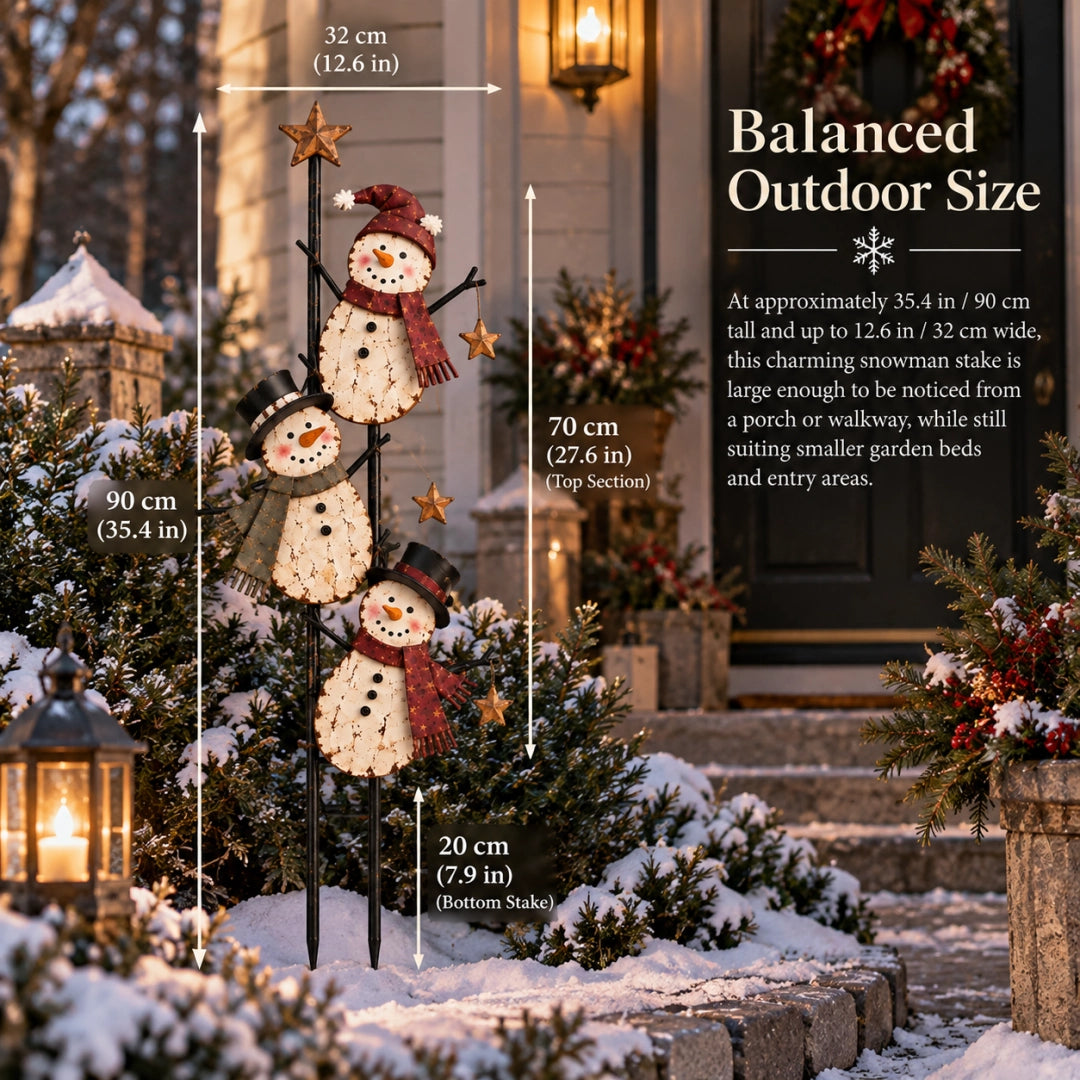 Vintage Climbing Snowman Garden Stake