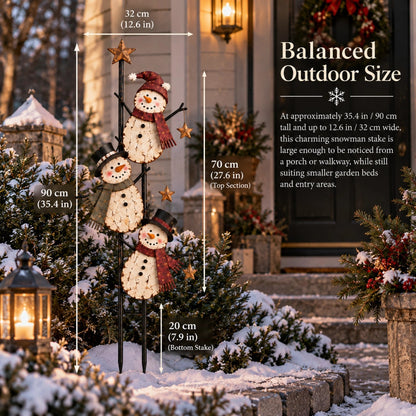 Vintage Climbing Snowman Garden Stake