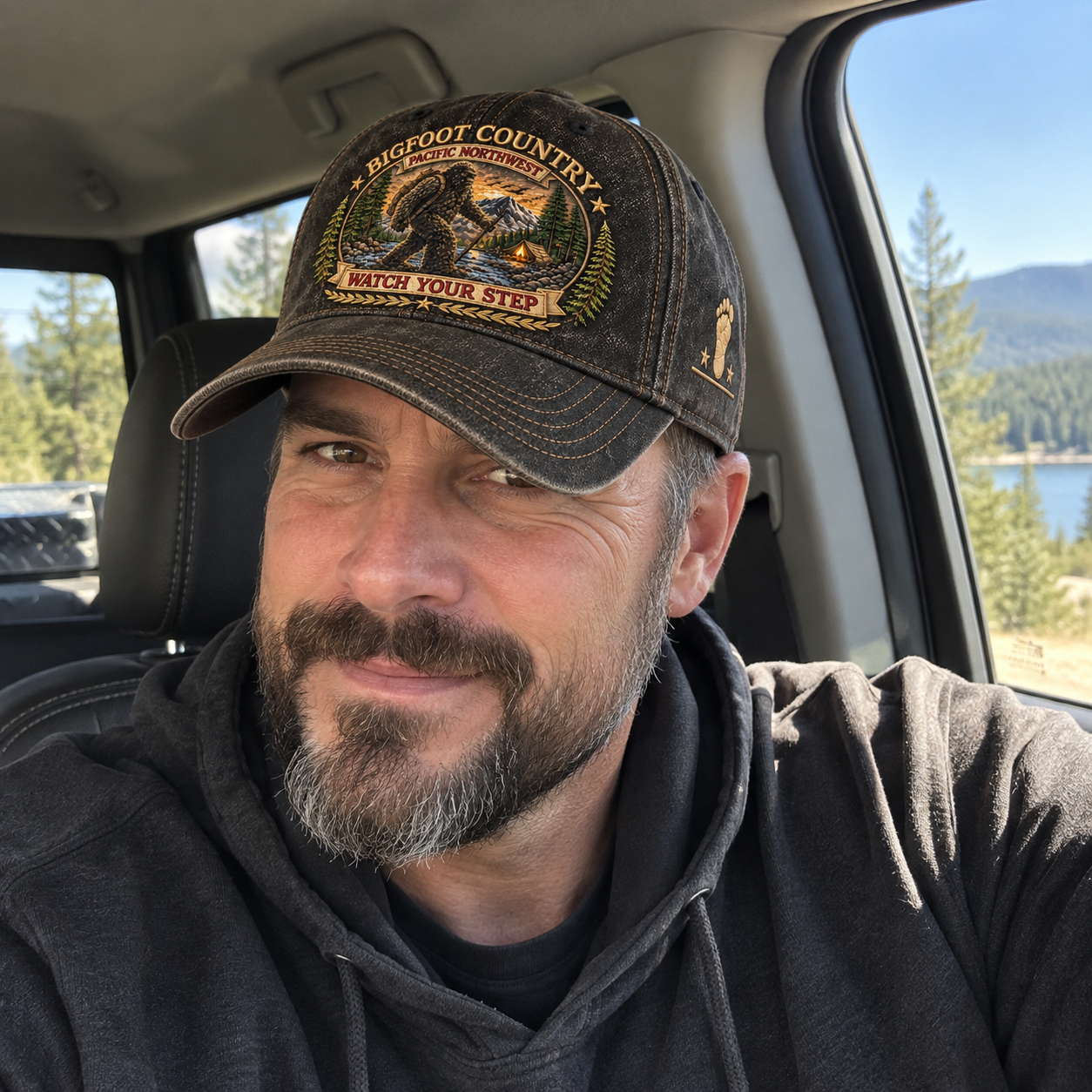 Vintage Black Bigfoot Country Cap casual truck selfie