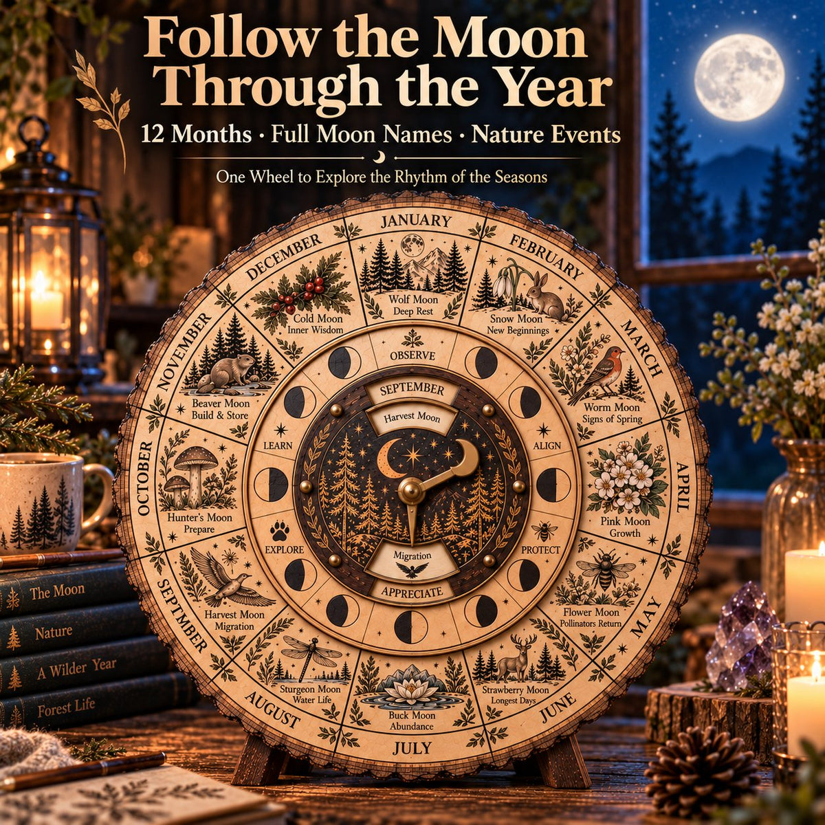 Moon and nature observation wheel
