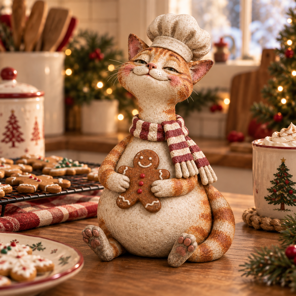 🐱The Christmas Cat Society™ – Whimsical Hand-Painted Holiday Cat Figurine Collection