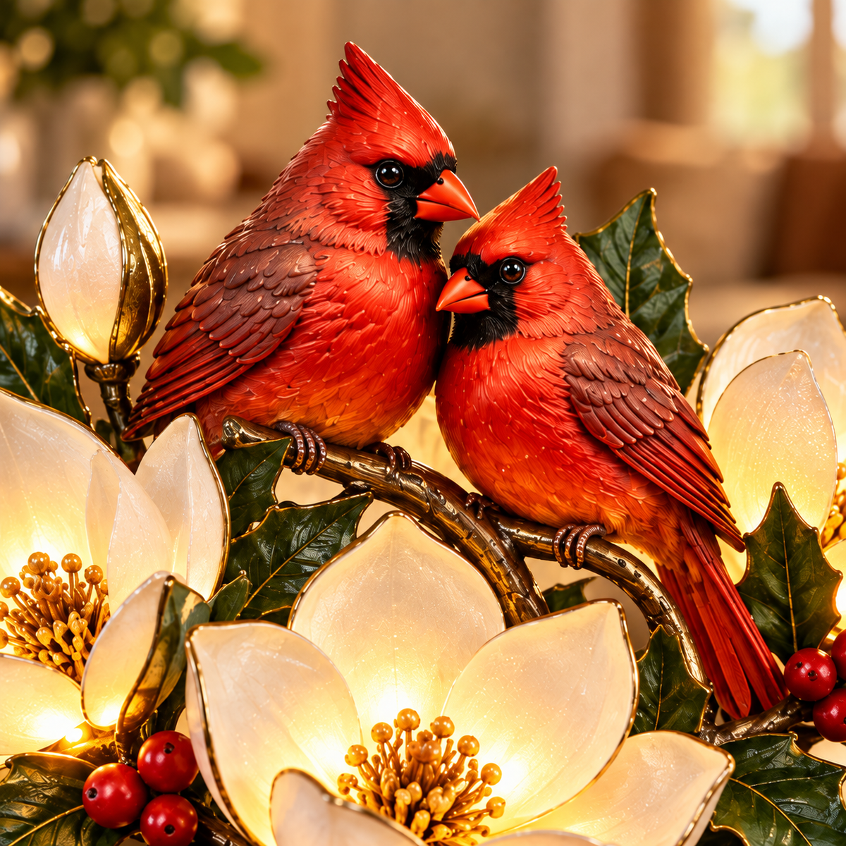 ✨Cardinal Whispers™ – Red Cardinal Floral Blessing Keepsake Figurine