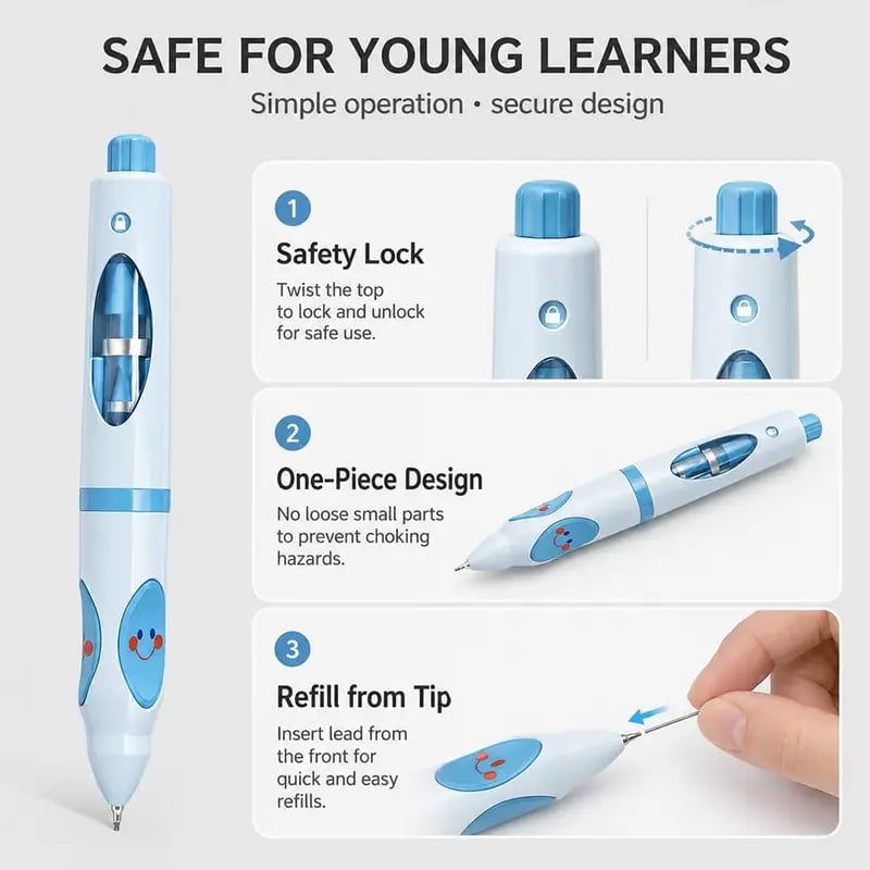 ✏️Ergonomic Writing Trainer Pen – Posture-Correcting Pencil with 12 Refills