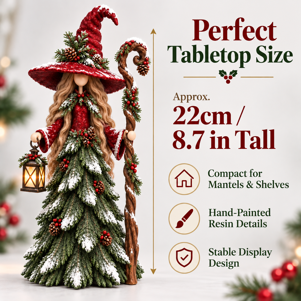 Whimsical Christmas Witch Resin Figurine Collection