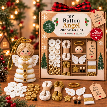 🧘Relaxing & Beginner-Friendly- ☃️DIY Button Snowman Ornament Kit(💕Step-by-Step Guide Included)