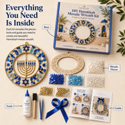🧘Relaxing & Beginner-Friendly-🕎Hanukkah Mosaic Wreath DIY Kit(💕Step-by-Step Guide Included)