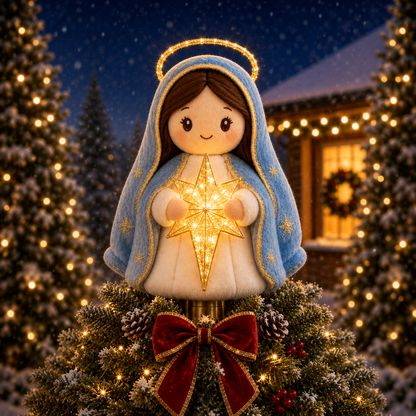 🙏 Cute Jesus Christmas Tree Topper – A Touch of Faith for the Holidays