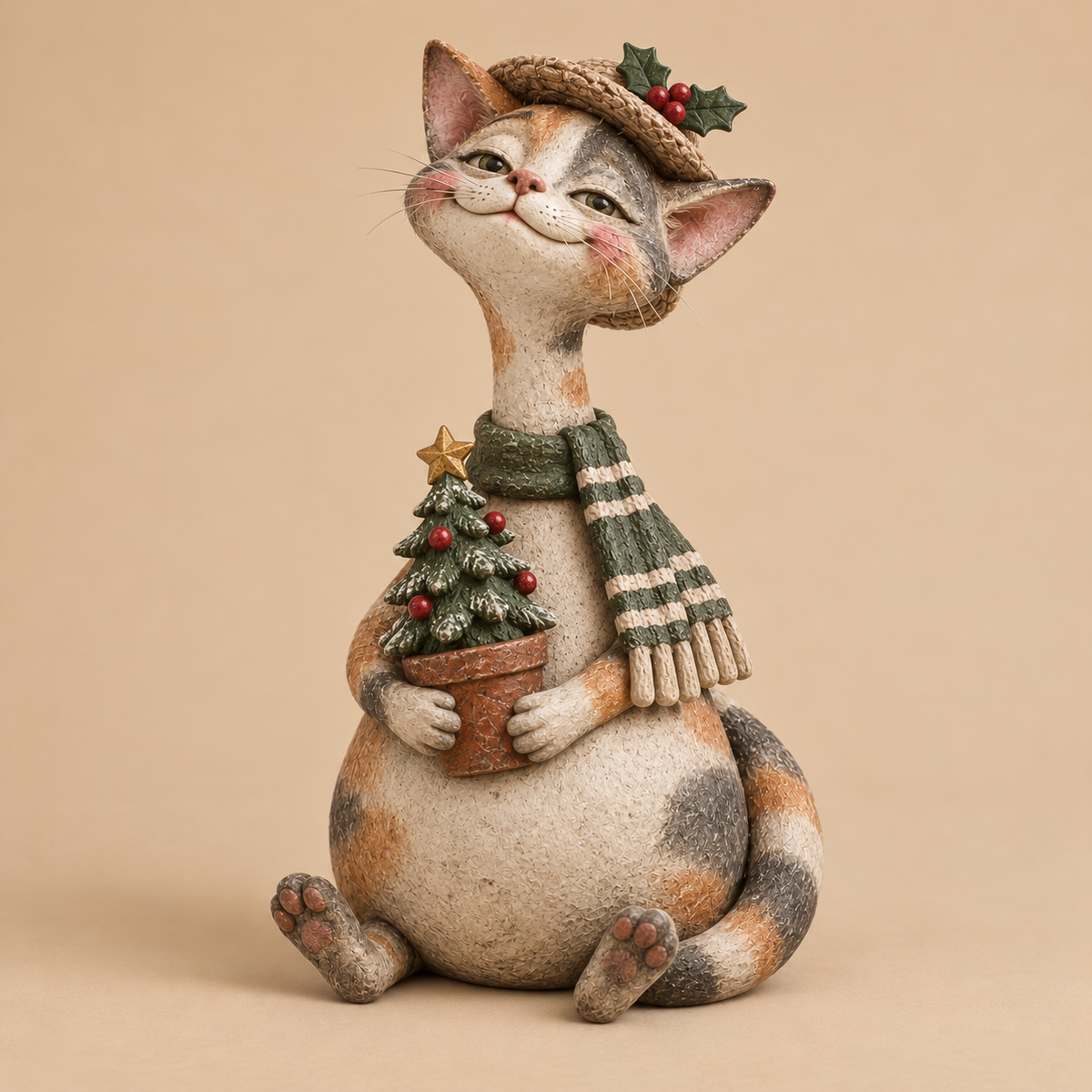 🐱The Christmas Cat Society™ – Whimsical Hand-Painted Holiday Cat Figurine Collection