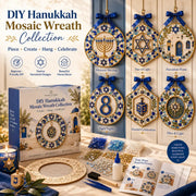 🧘Relaxing & Beginner-Friendly-🕎Hanukkah Mosaic Wreath DIY Kit(💕Step-by-Step Guide Included)