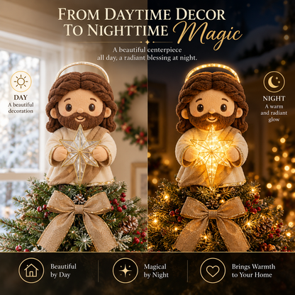 🙏 Cute Jesus Christmas Tree Topper – A Touch of Faith for the Holidays