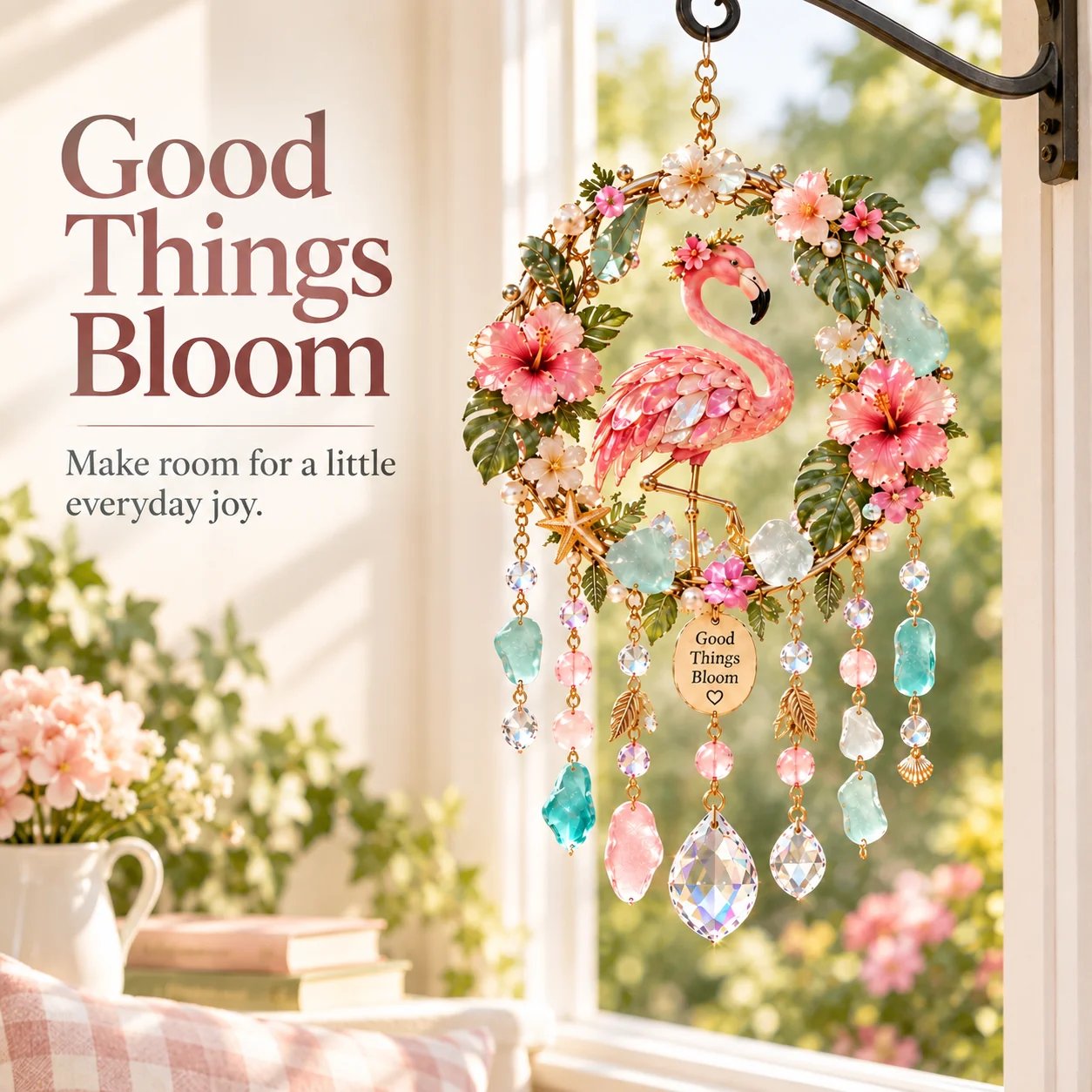 Colorful animal suncatcher creating a joyful window display