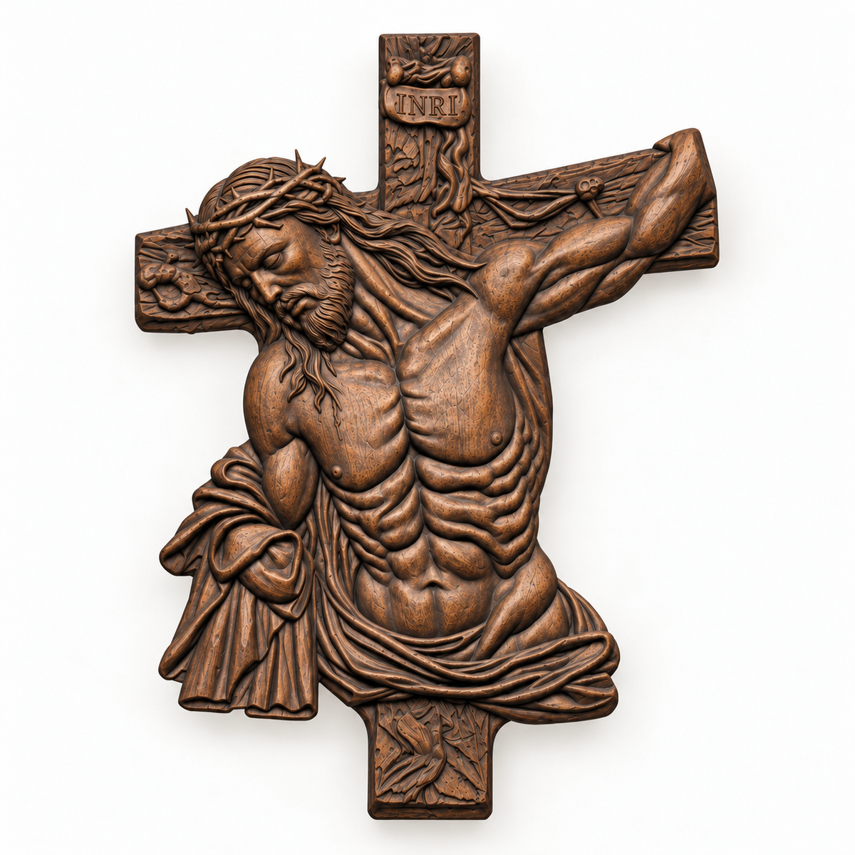 Faith & Grace™ Hand-Carved Wooden Crucifix – Jesus Christ Wall Cross