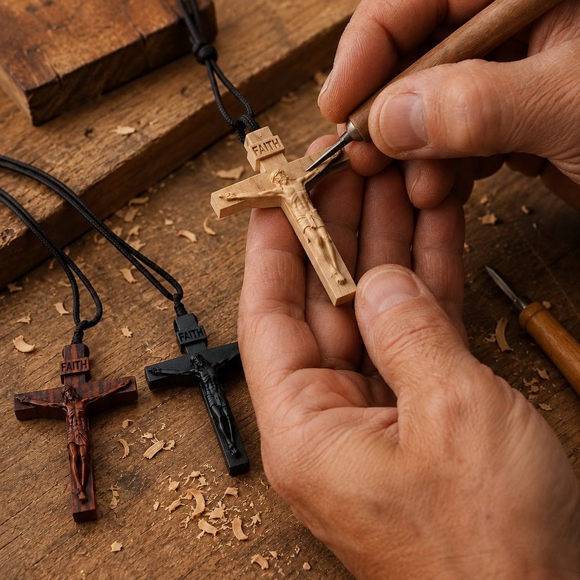 ✝️100% Handmade Wooden Jesus Cross Necklace(𝐃𝐚𝐧𝐢𝐞𝐥 𝐁𝐫𝐨𝐨𝐤𝐬 𝐇𝐚𝐧𝐝𝐦𝐚𝐝𝐞®)