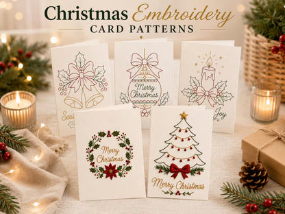🌲 Christmas Hand Embroidery Card DIY Kit | Stitch Your Way Into the Christmas Spirit ✨ 🎁
