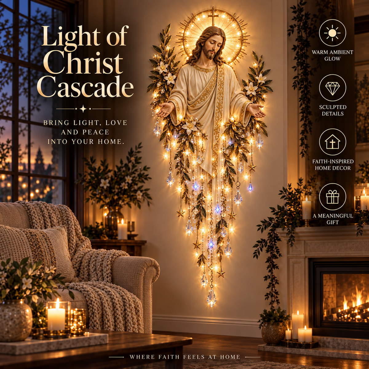 🔥Last Day 49% Off✝️Jesus, Angel & Nativity Lighted Wall Light Décor