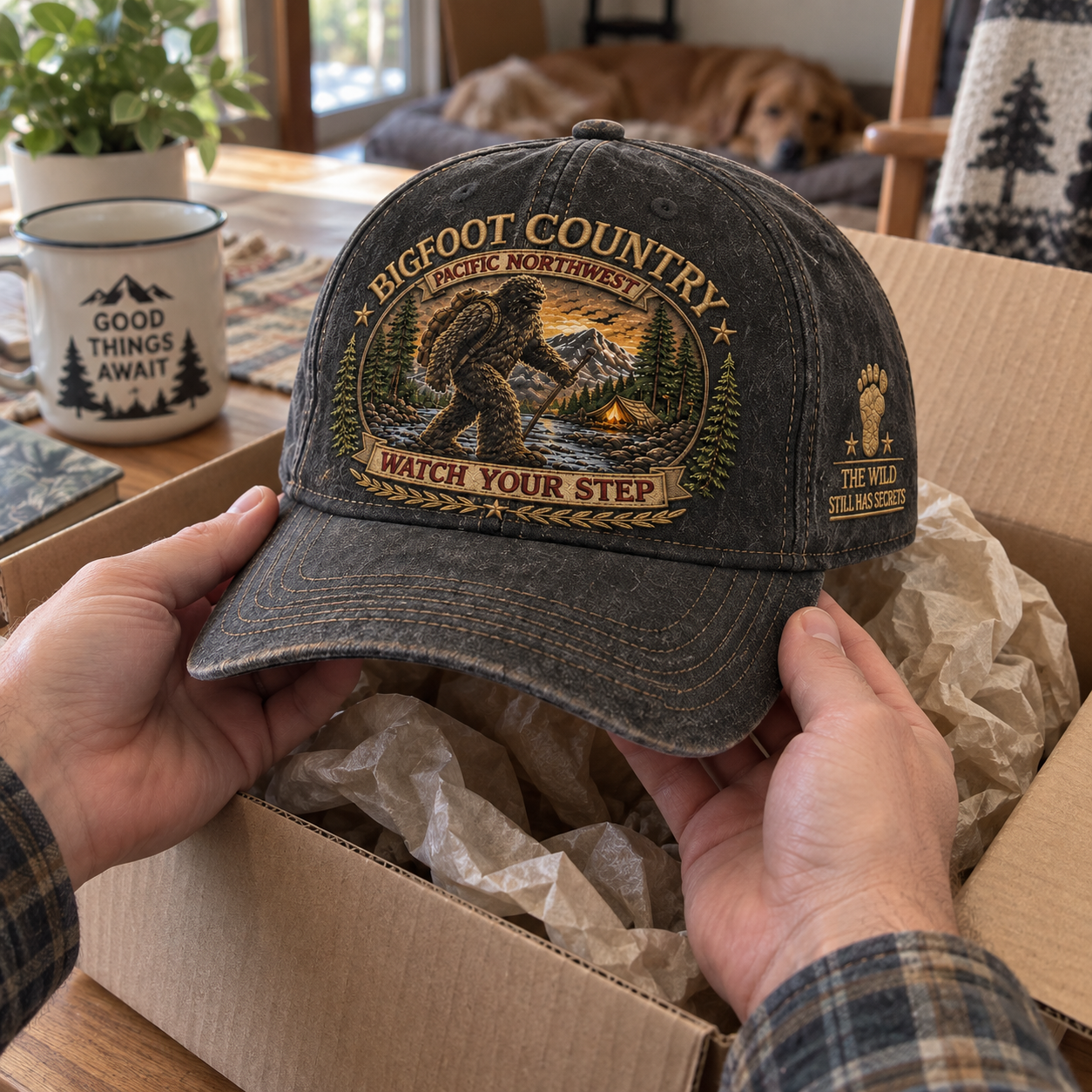 Bigfoot Country Cap unboxing lifestyle photo