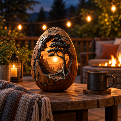 🔥100% Hand-Carved-✨Egg Wood Sculpture