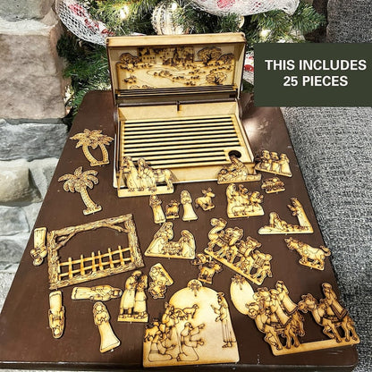 ✝️Handcrafted Nativity Scene Set – A Unique Religious Heirloom