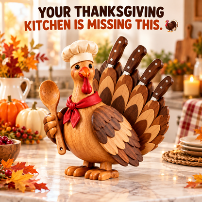 🦃🔥 Gobble & Gather Turkey Chef Knife Holder