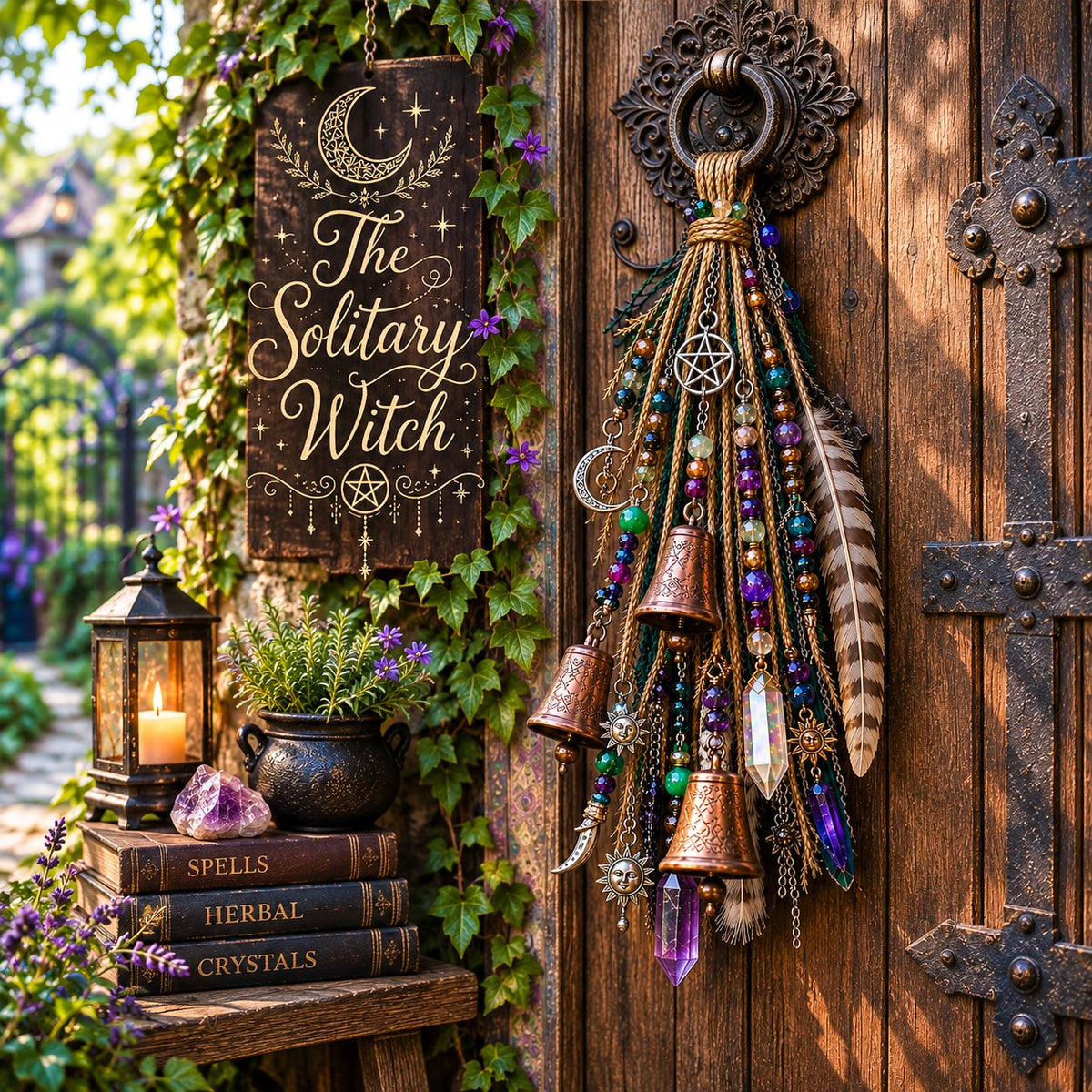 ⭐2026 USA Sale: Up to 50% OFF -🔮Witchy Door Charm - Bells, Crystals & Celestial Hanging Decor