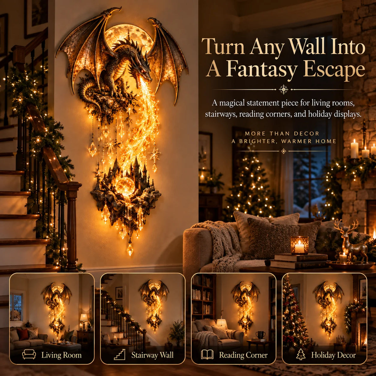 🐲Limited Edition Dragonfire Awakening Wall Decor-✅Easy to assemble ✅Sturdiness
