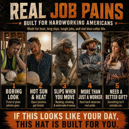 🤠Cowboy-Style Hard Hat – Wide Brim Safety Helmet with Chin Strap🛡️